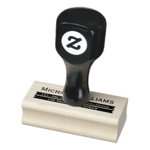 Personalized Modern Name Return Address Business Rubber Stamp
