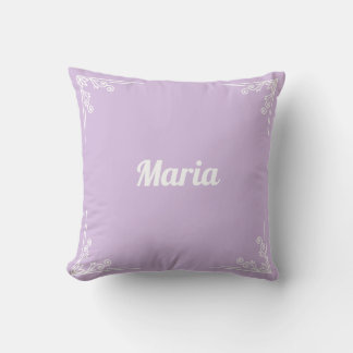 Personalized Modern Pastel Purple Typography Name Cushion