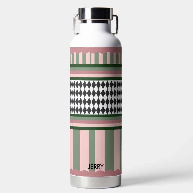 Personalized Modern Pattern Water Bottle (Front)