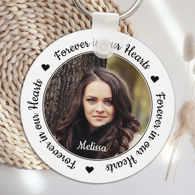 Personalized Modern Photo Remembrance Memorial Key Ring (Creator Uploaded)