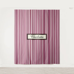 Personalized Modern Pink Mauve Vertical Stripes   Tapestry
