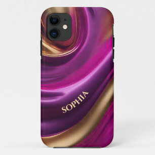 Personalized Modern-Purple Pink and Gold- Case-Mate iPhone Case