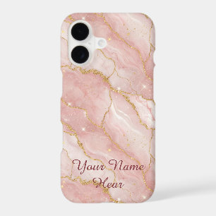 Personalized Modern Rose Quartz Marble Gold