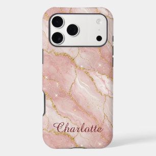 Personalized Modern Rose Quartz Marble Gold