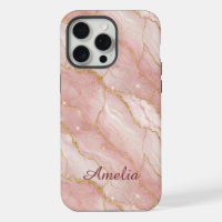 Personalized Modern Rose Quartz Marble Gold