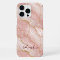 Personalized Modern Rose Quartz Marble Gold