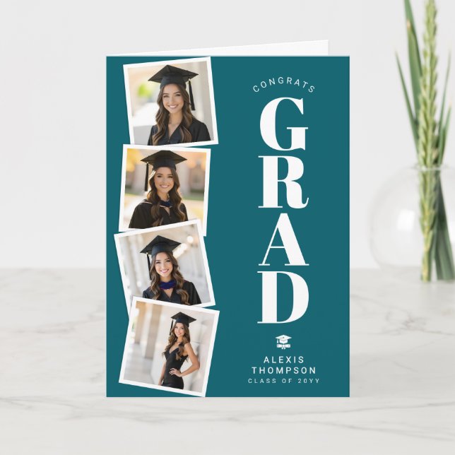 Personalized Modern School College Graduation  Card (Front)