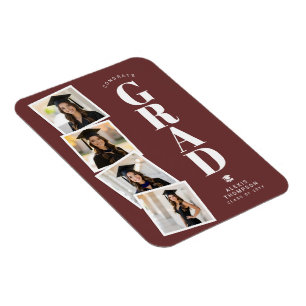 Personalized Modern School College Graduation Magnet
