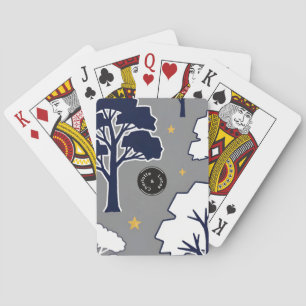 Personalized Modern Woodland Tree and Star Playing Cards