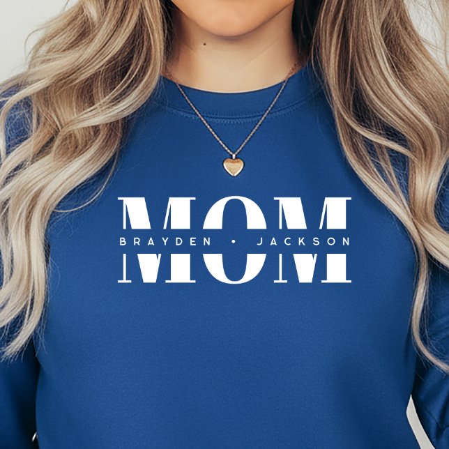 Personalized MOM Kids’ Names, Modern Chic Mom Gift Sweatshirt (Creator Uploaded)