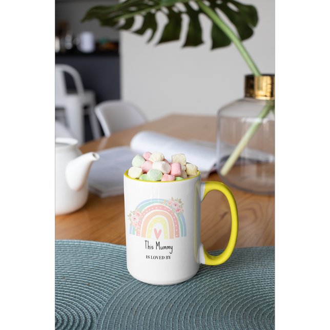 Personalized Mom's Rainbow & Floral Mug (Creator Uploaded)