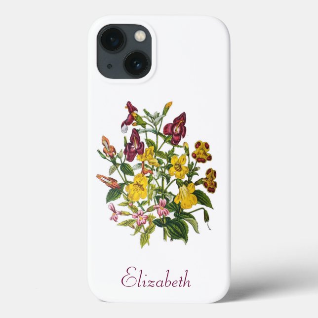 Personalized Monkey-Flowers Case-Mate iPhone Case (Back)