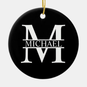 Personalized Monogram and Name Ceramic Tree Decoration