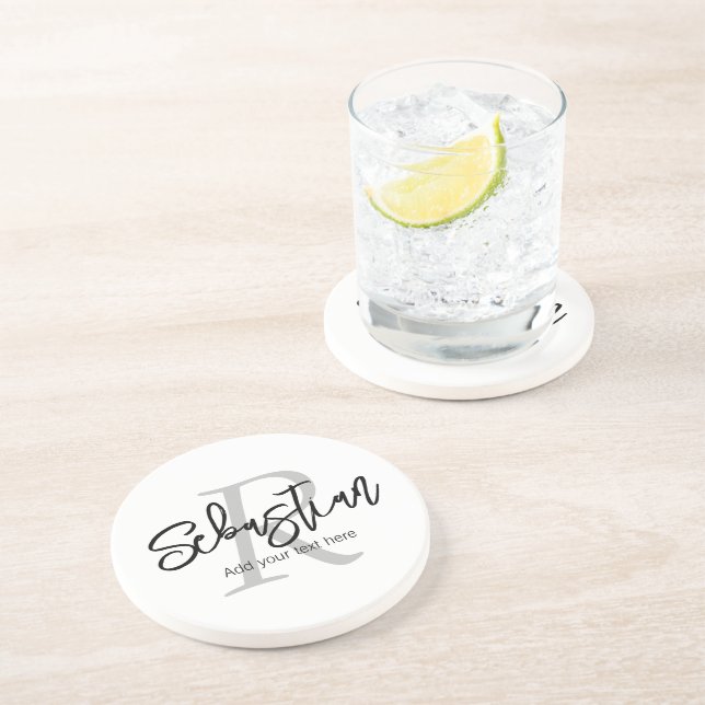 Personalized Monogram and Name  Coaster (Side)
