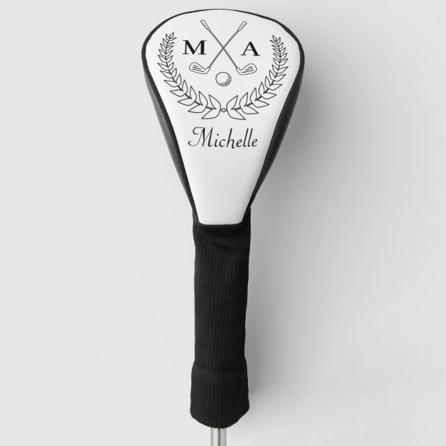 Personalized Monogram and Name  Golf Head Cover (Front)