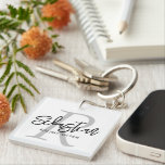 Personalized Monogram and Name Key Ring<br><div class="desc">Personalized monogrammed and name with added line of text keychain from Ricaso - perfect gift idea</div>