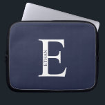 Personalized Monogram and Name Laptop Sleeve<br><div class="desc">Personalized Monogram and Name Gifts
featuring personalized monogram and name in classic serif font style.</div>