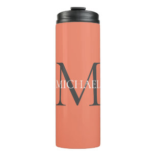Personalized Monogram and Name Light Pink Thermal Tumbler