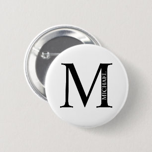 Personalized Monogram and Name Pinback Button