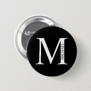 Personalized Monogram and Name Pinback Button