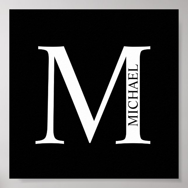 Personalized Monogram and Name Poster (Front)