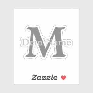 Personalized monogram and name sticker