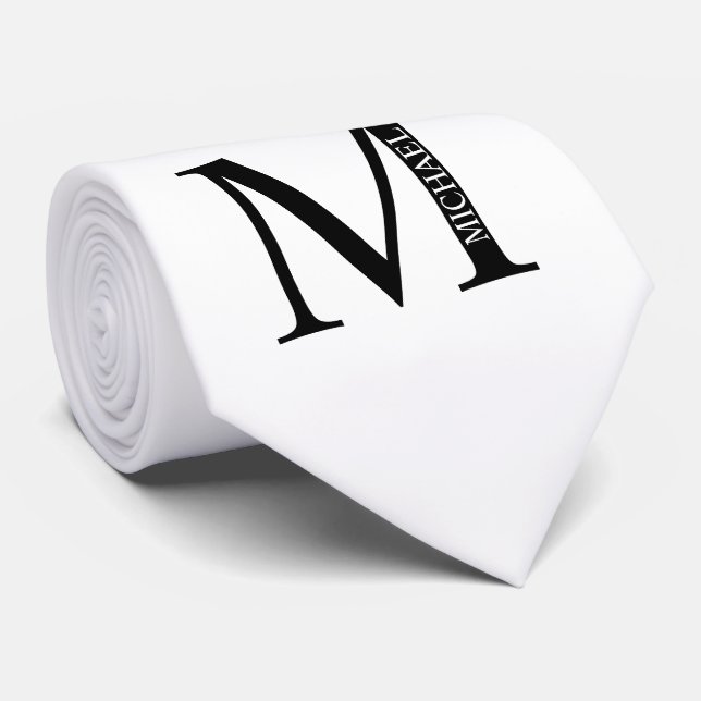 Personalized Monogram and Name Tie (Rolled)