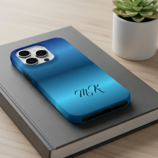 Personalized Monogram Blue IPhone Case for Him (Creator Uploaded)