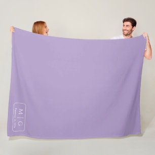 Personalized Monogram Date Pale Purple Fleece Blanket