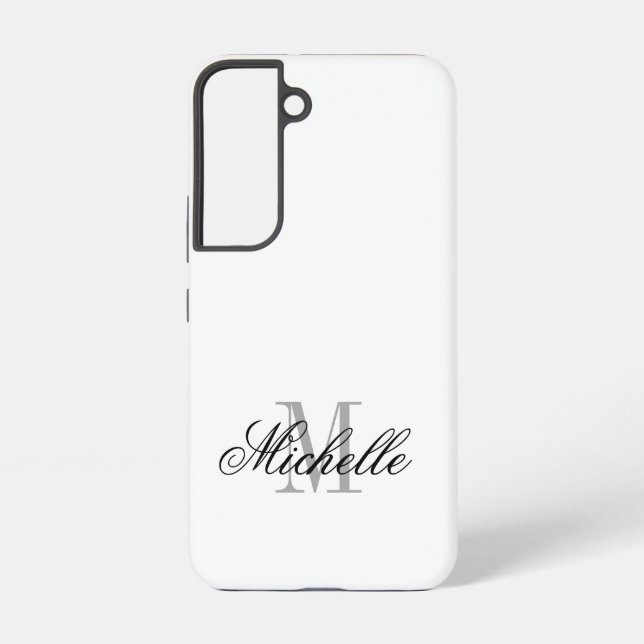 Personalized monogram elegant script typography samsung galaxy s22 case (Back)