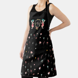 Personalized Monogram Garden Fairy Floral Apron