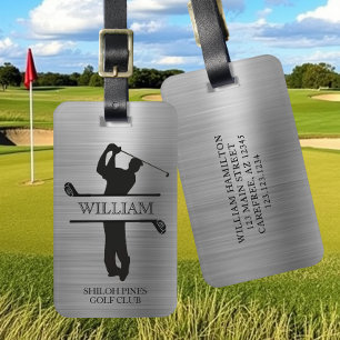 Personalized Monogram Golf Swing Luggage Tag