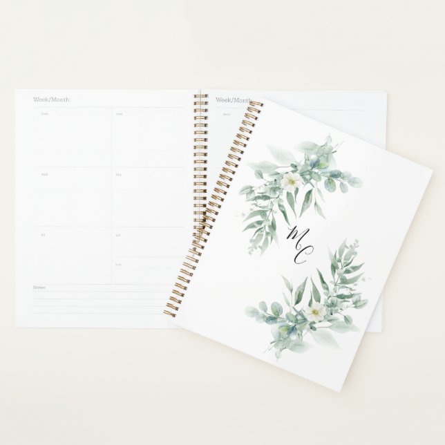Personalized Monogram Green Foliage  Planner (Display)