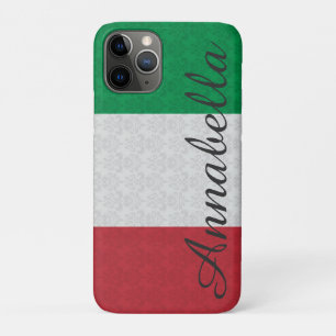 Personalized Monogram Italian Flag Damask Pattern Case-Mate iPhone Case