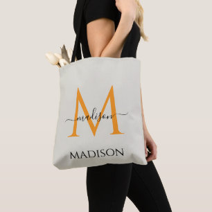 Personalized Monogram & Name Canvas Tote Bag Gift
