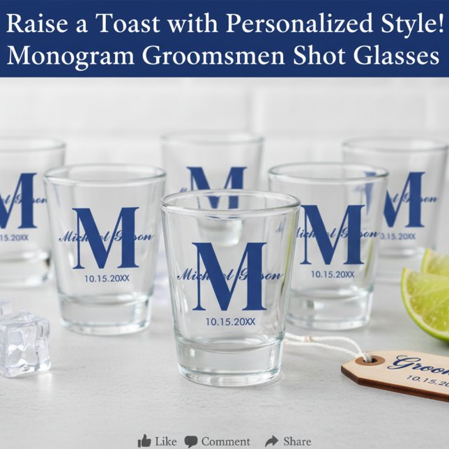 Personalized Monogram & Name for Groomsmen Shot Glass (Personalized Monogram & Name for Groomsmen Shot Glass)
