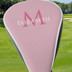Personalized Monogram Name Initial Pink Golf Head Cover