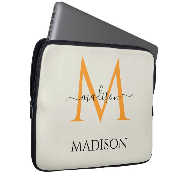Personalized Monogram & Name  Laptop Sleeve (Front Right)