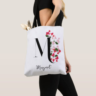 Personalized Monogram Name Tote Bag - Letter M
