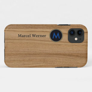 Personalized Monogram on Fake Wood Case-Mate iPhone Case