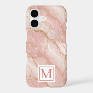 Personalized Monogram Rose Quartz Gold