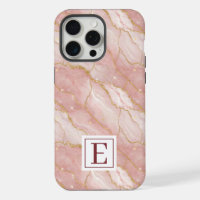 Personalized Monogram Rose Quartz Gold