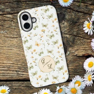 Personalized Monogram Spring Butterfly iPhone 16 Plus Case