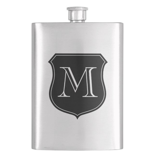 Personalized monogram stainless steel flask (Front)