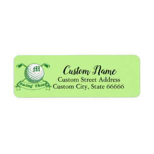Personalized Monogrammed Golf Return Address