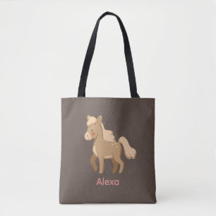 Personalized Monogrammed Pony Horse Girl  Tote Bag