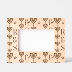 Personalized Monograms and Strings of Hearts Etched Frames