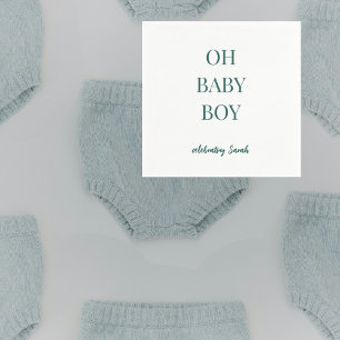 Personalized Moody Blue-Green Baby Boy Shower Napkin