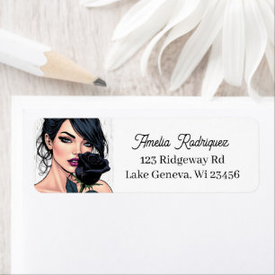 Personalized Moody Gothic Woman with Rose  