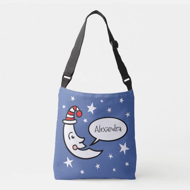 Personalized Moon and Stars Crossbody Bag (Front)